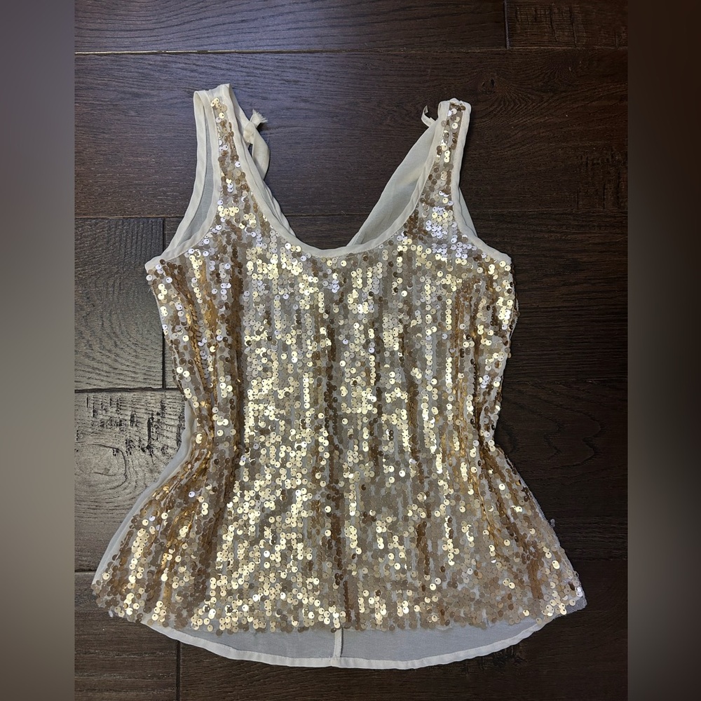 VINTAGE Y2K GOLD SEQUINS TOP